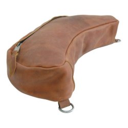 Pool's Equitazione Bisaccia posteriore in cuoio grasso con chiusura zip