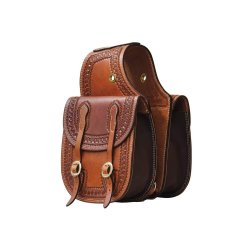 Billy Cook Bisaccia posteriore in cuoio con lavorazione border stamp