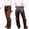 Lakota Saddlery Chaps Western in pelle scamosciata con frange