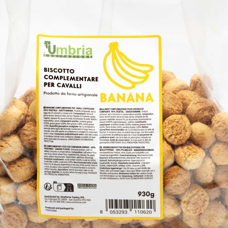 Umbria Equitazione biscotti Banana per cavalli 930g