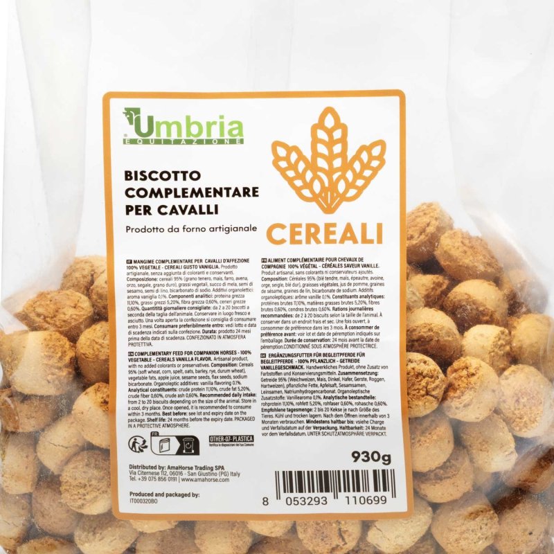 Umbria Equitazione biscotti ai Cereali per cavalli 930g