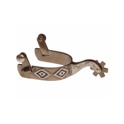 Pool's Equitazione Speroni Western bruniti con decorazioni rombi