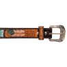 Pool's Equitazione Cintura western con perline ed incisione piume