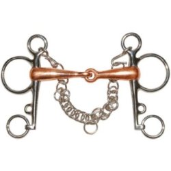 Morso Pelham Tattini in acciaio inox con cannone pieno in rame