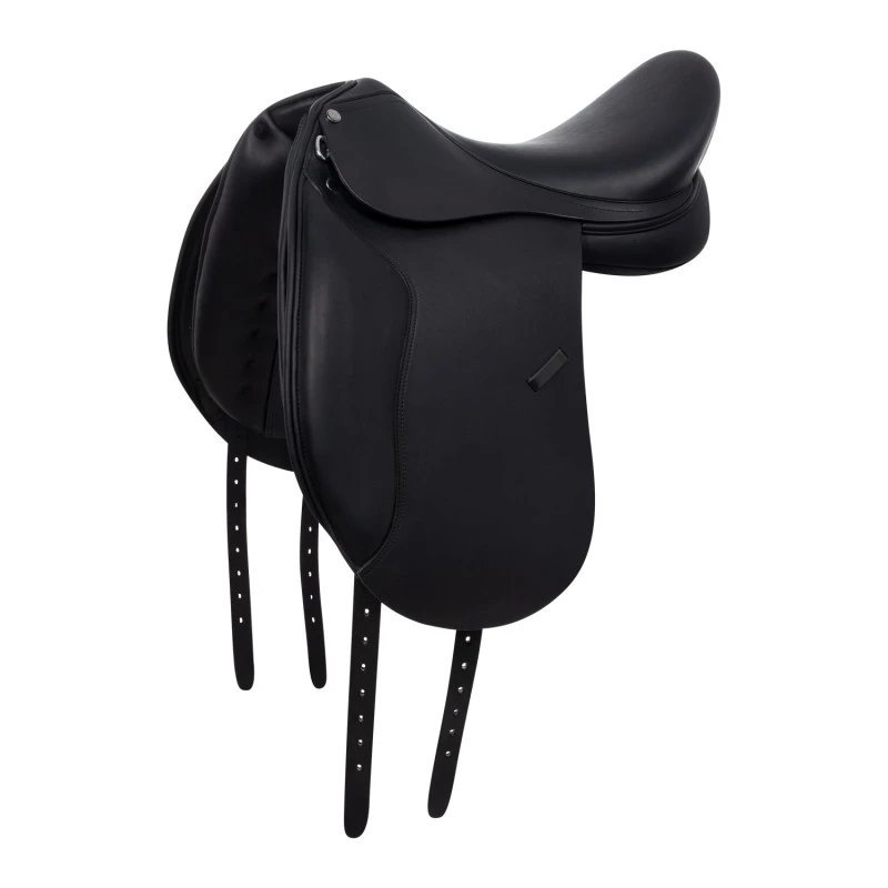 Equestro Sella da dressage con appoggi lunghi Nero