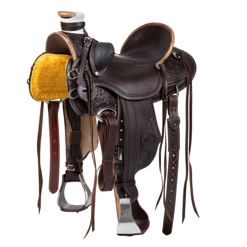 Pool's Equitazione Sella Wade Ranch con lavorazione floreale