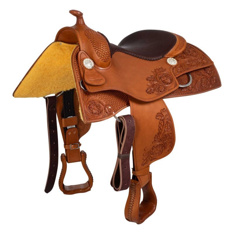 Pool's Equitazione Sella Team Penning con lavorazione floreale