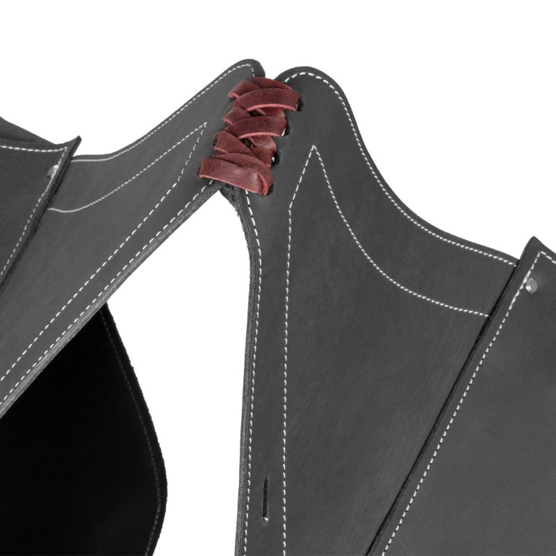 Lakota Saddlery Bisaccia vitello chiusura 3 lacci - Nero