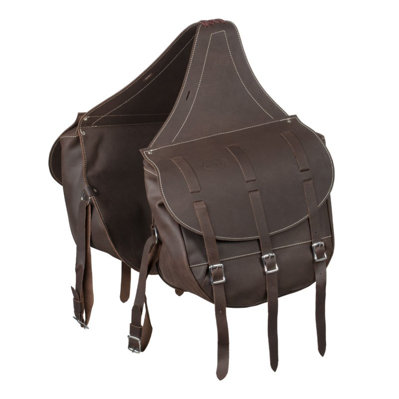 Lakota Saddlery Bisaccia vitello chiusura 3 lacci - Testa di moro