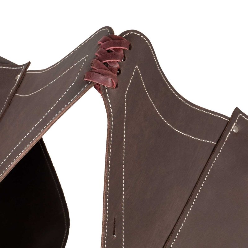 Lakota Saddlery Bisaccia vitello chiusura 3 lacci - Testa di moro