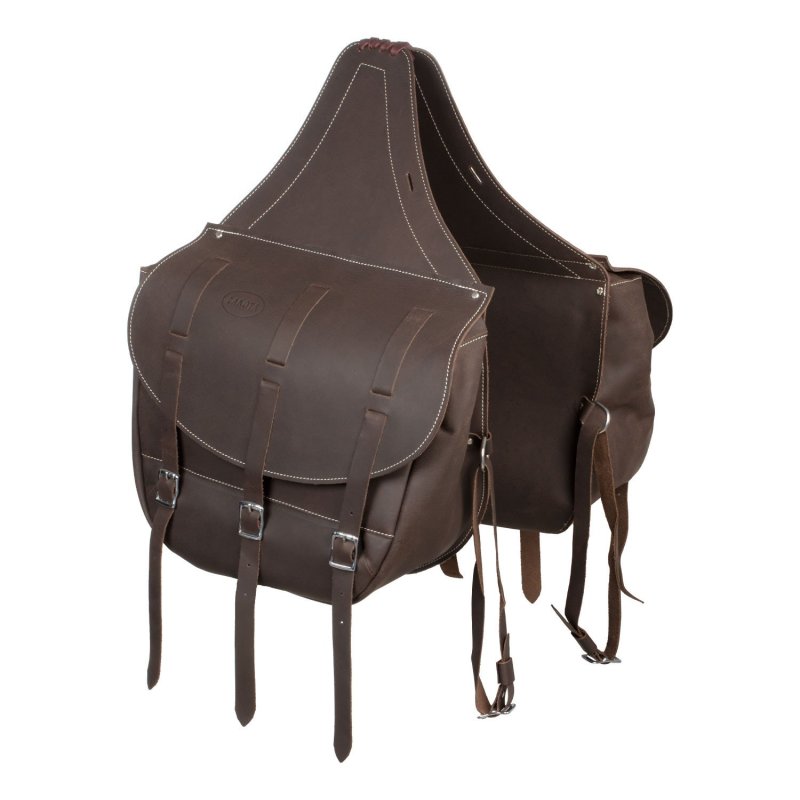 Lakota Saddlery Bisaccia vitello chiusura 3 lacci - Testa di moro