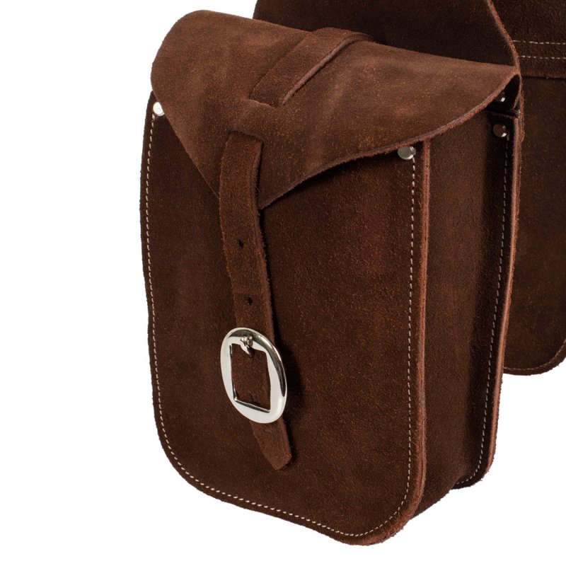 Lakota Saddlery Bisaccia anteriore pelle scamosciata - Testa di moro