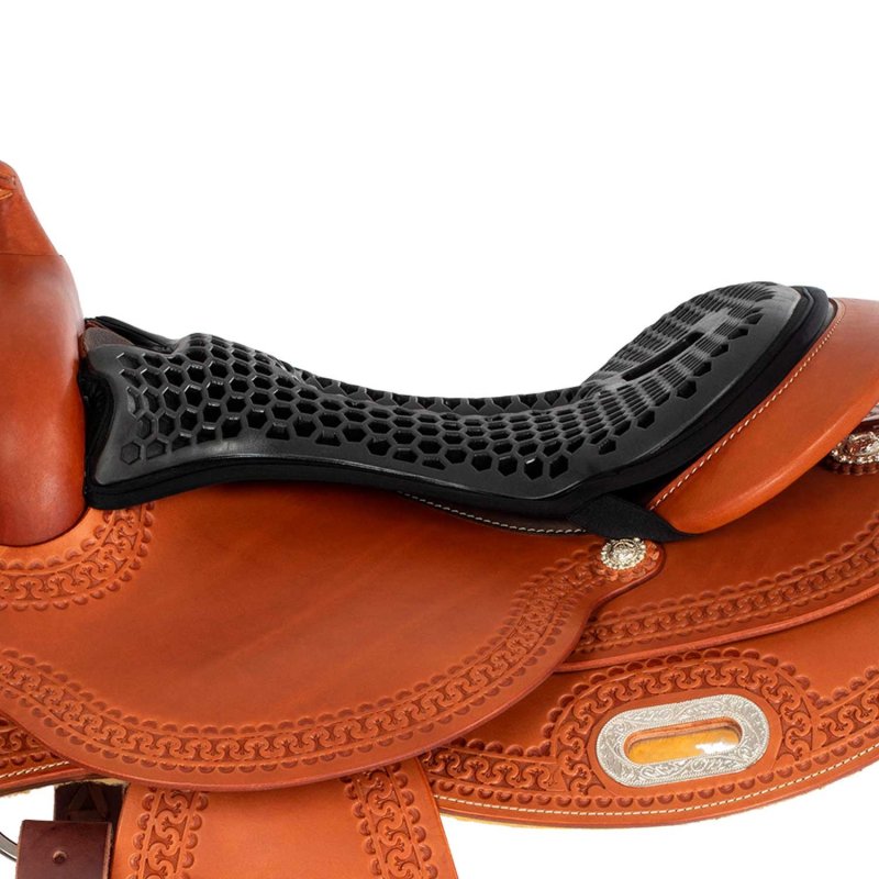 Acavallo Copriseggio western Gel-Out Hexagonal Ortho-Pubis Dri-Lex 20 mm Taglia unica - Nero