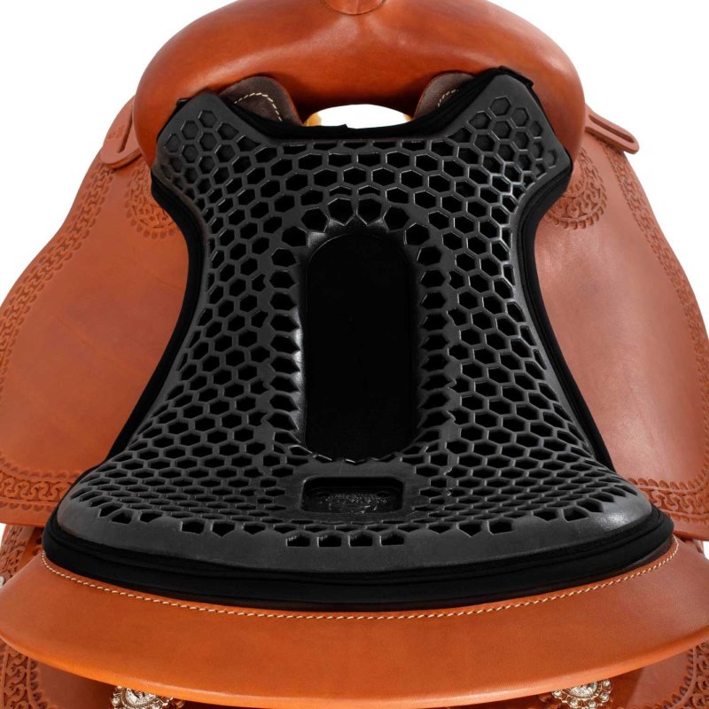 Acavallo Copriseggio western Gel-Out Hexagonal Ortho-Pubis Dri-Lex 20 mm Taglia unica - Nero