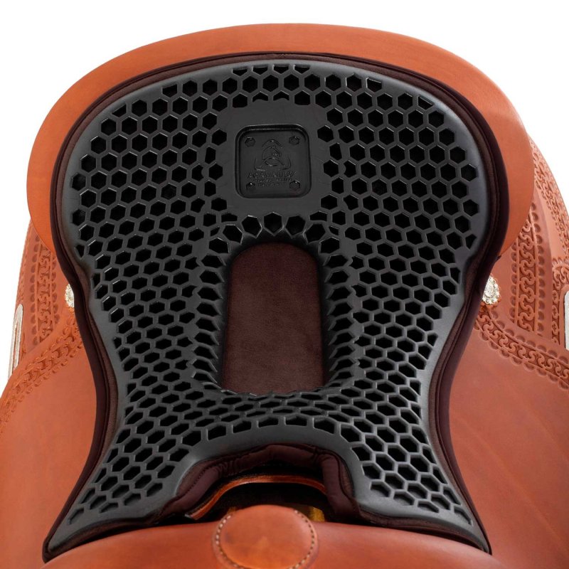 Acavallo Copriseggio western Gel-Out Hexagonal Ortho-Pubis Dri-Lex 20 mm Taglia unica - Testa di moro